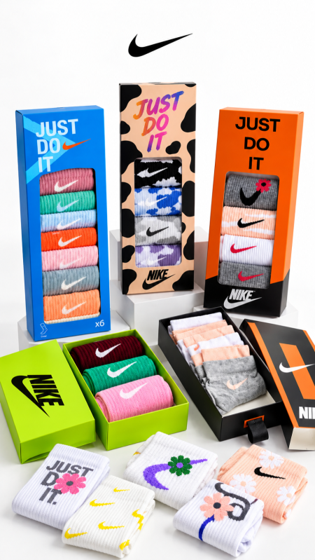 جرابات NIKE - ٦ ازواج  / شامل علبة الشركة